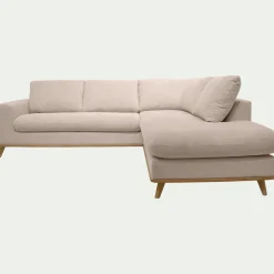 Canapé En Tissu|Canapé 5 Places*alinea Canapé d'angle droit convertible en tissu Crown - roucas Beige