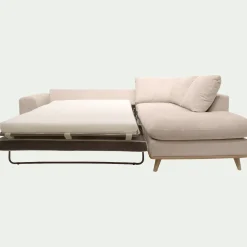 Canapé En Tissu|Canapé 5 Places*alinea Canapé d'angle droit convertible en tissu Crown - roucas Beige