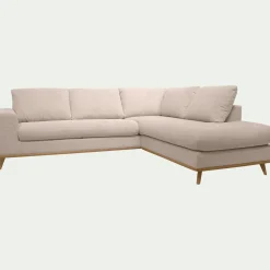 Canapé En Tissu|Canapé 5 Places*alinea Canapé d'angle droit convertible en tissu Crown - roucas Beige