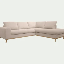 Canapé En Tissu|Canapé 5 Places*alinea Canapé d'angle droit convertible en tissu Crown - roucas Beige