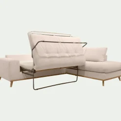 Canapé En Tissu|Canapé 5 Places*alinea Canapé d'angle droit convertible en tissu Crown - roucas Beige