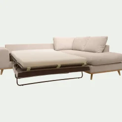 Canapé En Tissu|Canapé 5 Places*alinea Canapé d'angle droit convertible en tissu Crown - roucas Beige