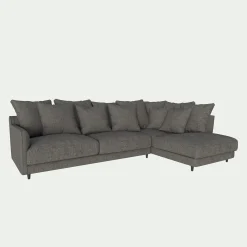 Canapé En Tissu|Canapé 4 Places*alinea Canapé d'angle droit convertible en tissu joint - restanque Gris