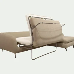 Canapé En Tissu|Canapé 4 Places*alinea Canapé d'angle droit convertible en tissu doux tramé - Beige