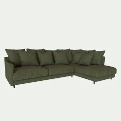 Canapé En Tissu|Canapé 4 Places*alinea Canapé d'angle droit conible en tissu joint - cèdre Vert