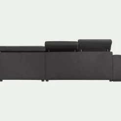 Canapé En Tissu|Canapé 4 Places*alinea Canapé d'angle droit convertible avec coffre en tissu doux - ardoise Gris