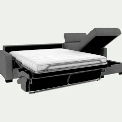 Canapé 3 Places|Canapé Convertible*alinea Canapé d'angle droit convertible avec matelas Bultex en tissu pop avec accoudoirs 15cm - Gris