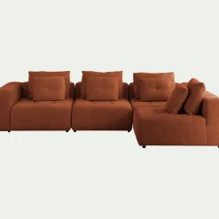 Canapé En Tissu|Canapé 4 Places*alinea Canapé d'angle droit en tissu Benjo - brun rustrel Marron