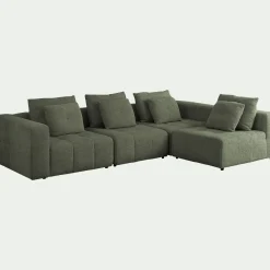 Canapé En Tissu|Canapé 4 Places*alinea Canapé d'angle droit en tissu Benjo - cèdre Vert