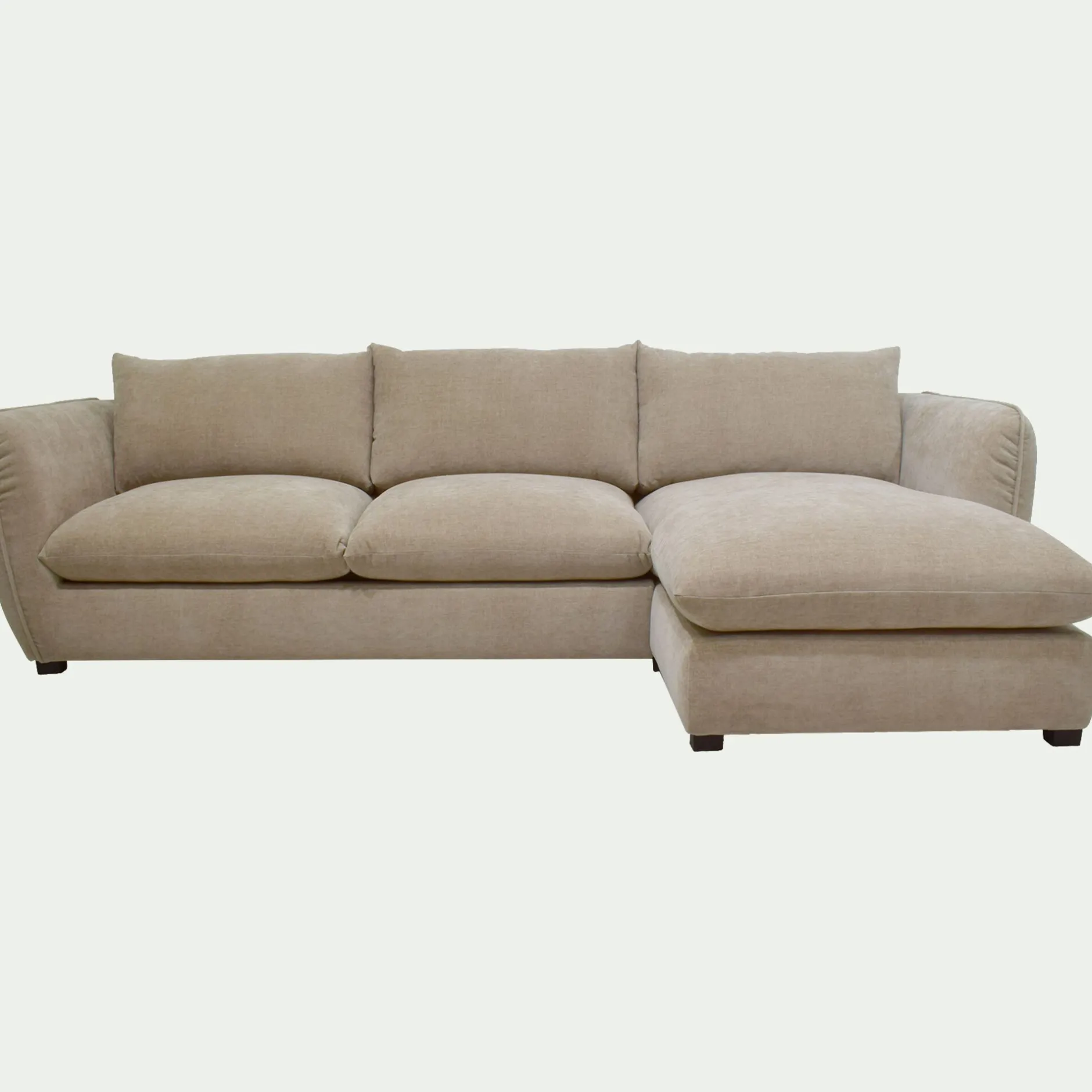 Canapé En Tissu|Canapé 5 Places*alinea Canapé d'angle droit fixe en tissu Nature - Beige