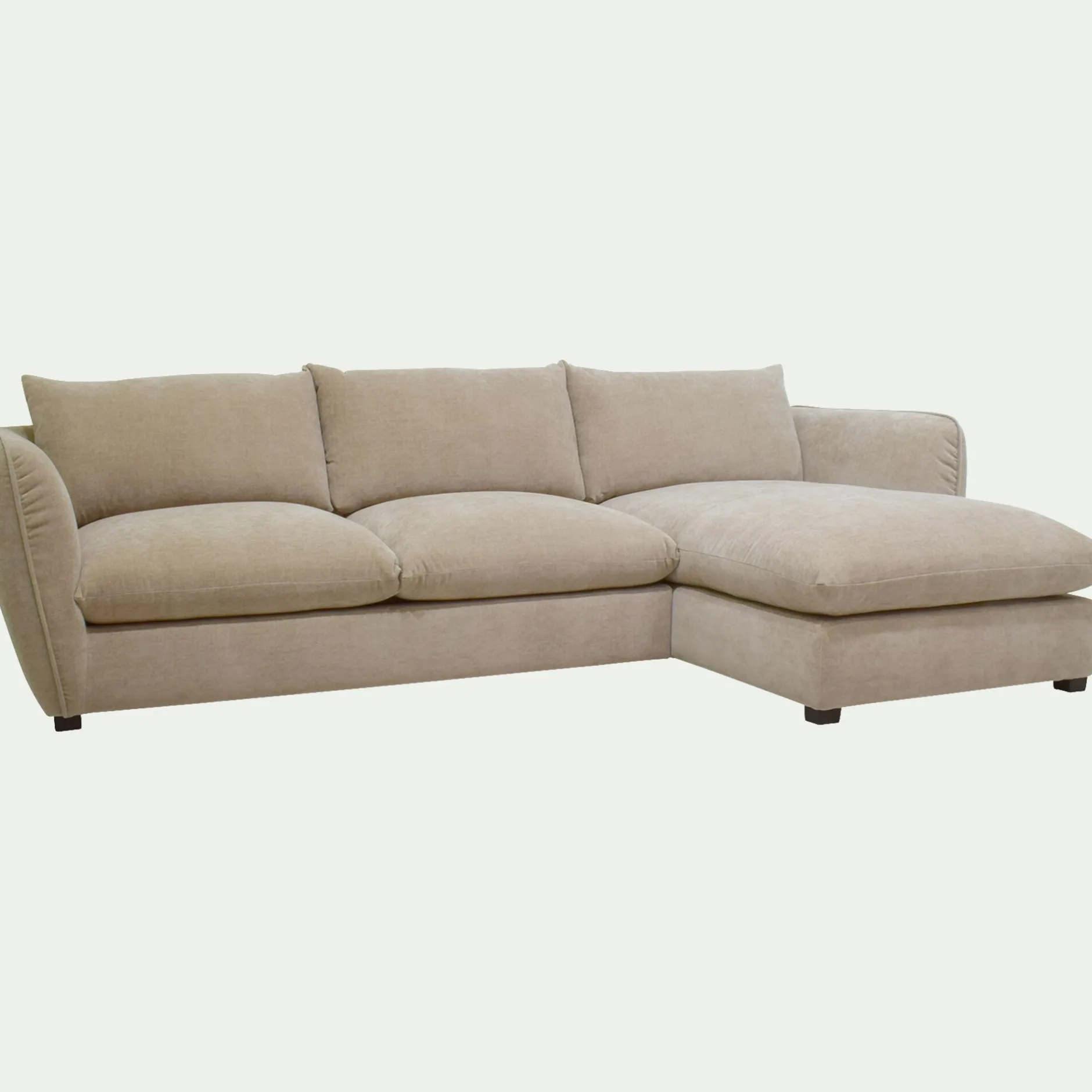 Canapé En Tissu|Canapé 5 Places*alinea Canapé d'angle droit fixe en tissu Nature - Beige