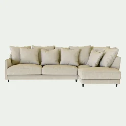 Canapé En Lin|Canapé En Tissu*alinea Canapé d'angle droit fixe en tissu mixte - alpilles Beige