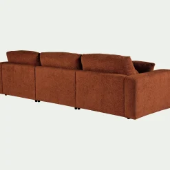 Canapé En Tissu|Canapé 5 Places*alinea Canapé d'angle droit fixe en chenille - Brun rustrel