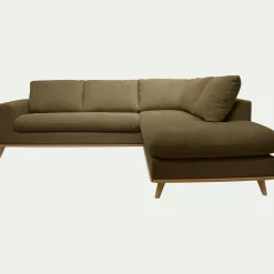 Canapé 5 Places|Canapé Fixe*alinea Canapé d'angle droit fixe en tissu Crown - cèdre Vert