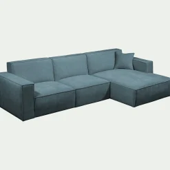 Canapé En Tissu|Canapé 3 Places*alinea Canapé d'angle droit fixe en tissu genesis - Bleu