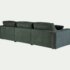 Canapé En Tissu|Canapé 5 Places*alinea Canapé d'angle droit fixe en chenille - calaluna Bleu