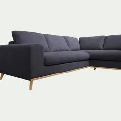 Canapé 5 Places|Canapé Fixe*alinea Canapé d'angle droit fixe en tissu Crown - calabrun Bleu