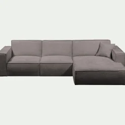 Canapé En Tissu|Canapé 3 Places*alinea Canapé d'angle droit fixe en tissu genesis - borie Gris