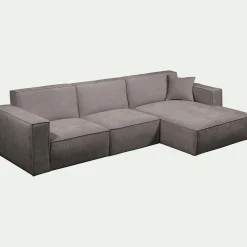 Canapé En Tissu|Canapé 3 Places*alinea Canapé d'angle droit fixe en tissu genesis - borie Gris
