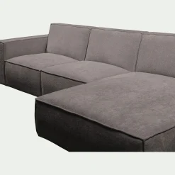 Canapé En Tissu|Canapé 3 Places*alinea Canapé d'angle droit fixe en tissu genesis - borie Gris