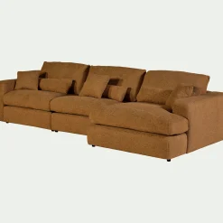 Canapé En Tissu|Canapé 5 Places*alinea Canapé d'angle droit fixe en chenille - argan Jaune