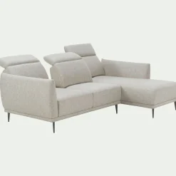 Canapé 3 Places|Canapé D'Angle*alinea Canapé d'angle droit fixe en tissu avec fonction avance-recul - roucas Beige