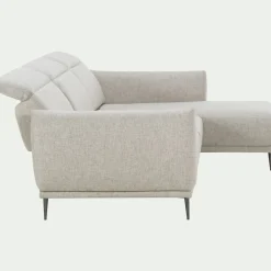 Canapé 3 Places|Canapé D'Angle*alinea Canapé d'angle droit fixe en tissu avec fonction avance-recul - roucas Beige