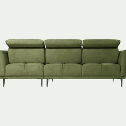 Canapé 3 Places|Canapé Fixe*alinea Canapé d'angle droit fixe en tissu memphis avec fonction avance-recul - cèdre Vert