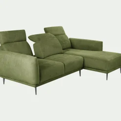 Canapé 3 Places|Canapé Fixe*alinea Canapé d'angle droit fixe en tissu memphis avec fonction avance-recul - cèdre Vert