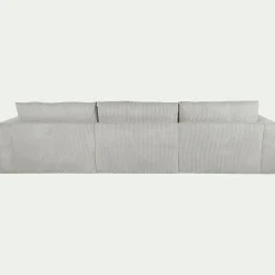 Canapé En Velours|Canapé 5 Places*alinea Canapé d'angle droit fixe en velours côtelé - borie Gris