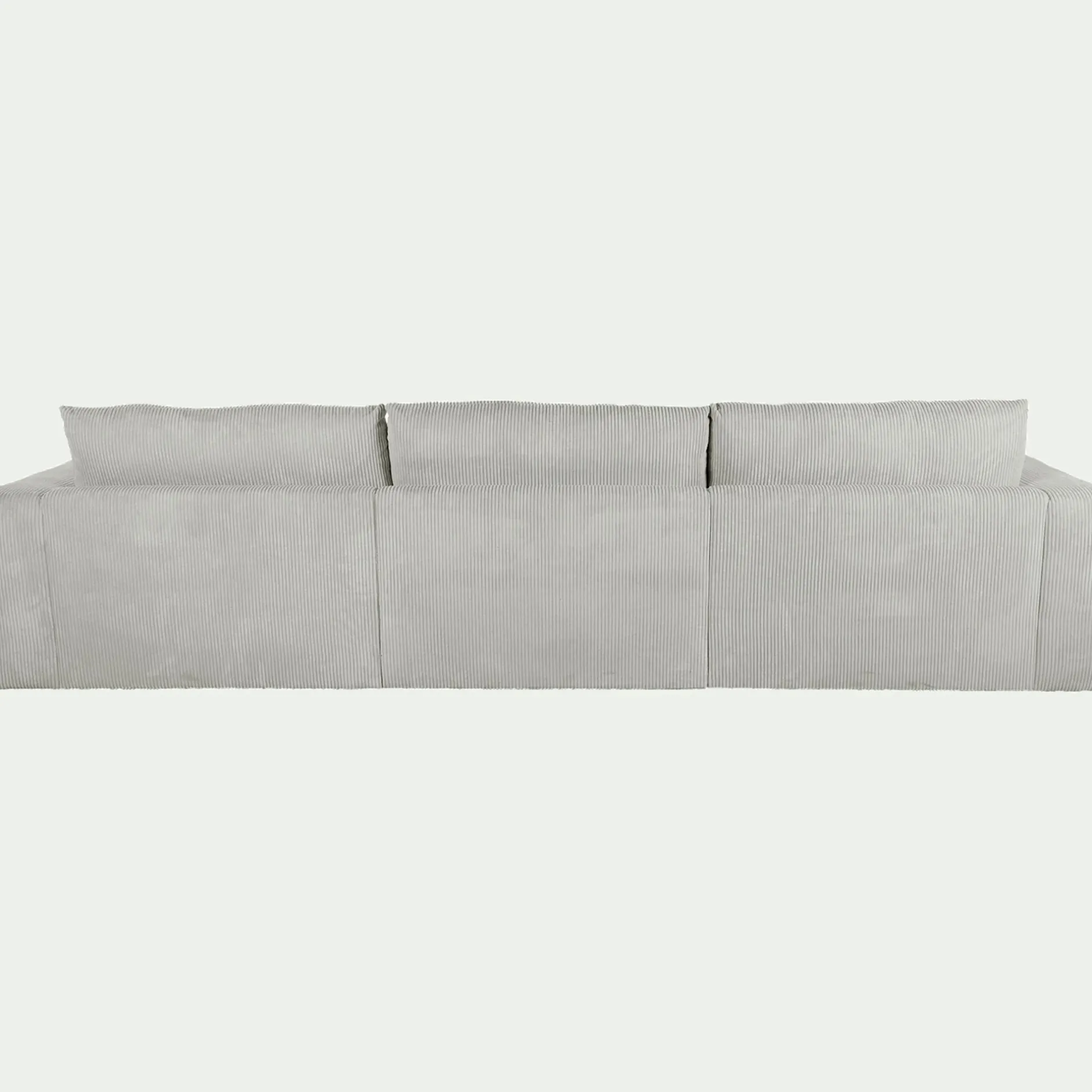 Canapé En Velours|Canapé 5 Places*alinea Canapé d'angle droit fixe en velours côtelé - borie Gris