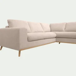 Canapé En Tissu|Canapé 5 Places*alinea Canapé d'angle droit fixe en tissu Crown - roucas Beige