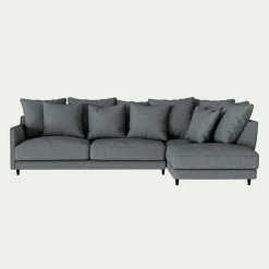 Canapé En Lin|Canapé En Tissu*alinea Canapé d'angle droit fixe en tissu mixte - ardoise Gris