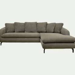 Canapé 4 Places|Canapé Fixe*alinea Canapé d'angle droit fixe en tissu tramé - garrigue Vert