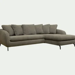 Canapé 4 Places|Canapé Fixe*alinea Canapé d'angle droit fixe en tissu tramé - garrigue Vert