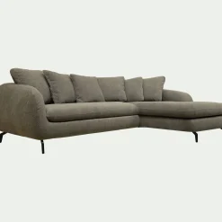 Canapé 4 Places|Canapé Fixe*alinea Canapé d'angle droit fixe en tissu tramé - garrigue Vert