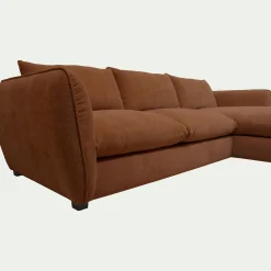 Canapé 5 Places|Canapé Fixe*alinea Canapé d'angle droit fixe en tissu Nature - brun rustrel Marron