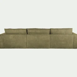 Canapé En Velours|Canapé 5 Places*alinea Canapé d'angle droit fixe en velours côtelé - cèdre Vert