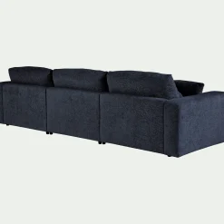 Canapé En Tissu|Canapé 5 Places*alinea Canapé d'angle droit fixe en chenille - marine Bleu