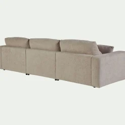 Canapé En Tissu|Canapé 5 Places*alinea Canapé d'angle droit fixe en chenille - roucas Beige