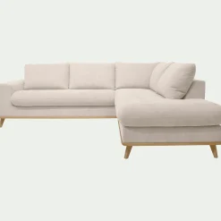 Canapé En Tissu|Canapé 5 Places*alinea Canapé d'angle droit fixe en tissu Storm - roucas Beige