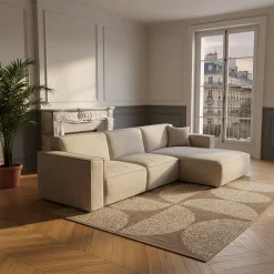 Canapé En Tissu|Canapé 3 Places*alinea Canapé d'angle droit fixe en tissu genesis - Beige