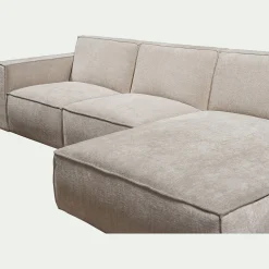 Canapé En Tissu|Canapé 3 Places*alinea Canapé d'angle droit fixe en tissu genesis - Beige