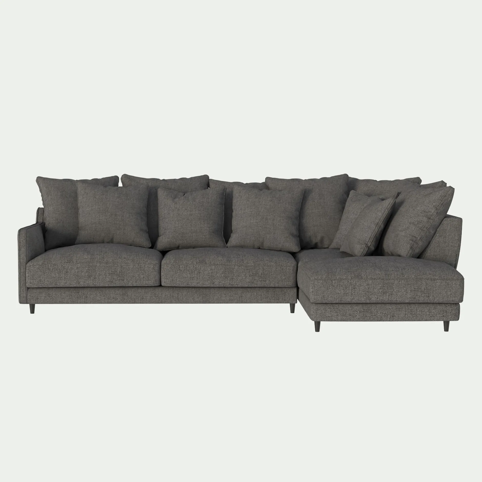 Canapé En Tissu|Canapé 4 Places*alinea Canapé d'angle droit fixe en tissu joint - restanque Gris