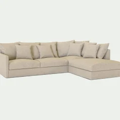 Canapé En Lin|Canapé En Tissu*alinea Canapé d'angle fixe droit en tissu - s alpilles Beige