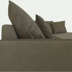 Canapé En Lin|Canapé 4 Places*alinea Canapé d'angle fixe droit en tissu - Vert cèdre
