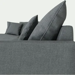 Canapé En Lin|Canapé 5 Places*alinea Canapé d'angle fixe gauche en tissu - ardoise Gris