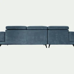 Canapé 4 Places|Canapé D'Angle*alinea Canapé d'angle gauche avance recule en tissu doux - Bleu