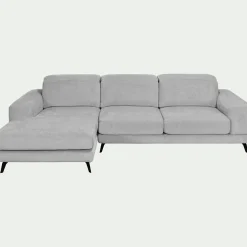 Canapé 4 Places|Canapé D'Angle*alinea Canapé d'angle gauche avance recule en tissu doux - Gris