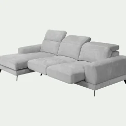 Canapé 4 Places|Canapé D'Angle*alinea Canapé d'angle gauche avance recule en tissu doux - Gris